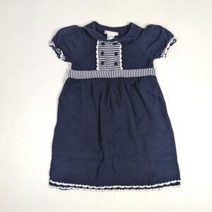 Janie and Jack Dress Girls Sz 3T Navy Sweater Dress Cap Sleeve Classy 2010